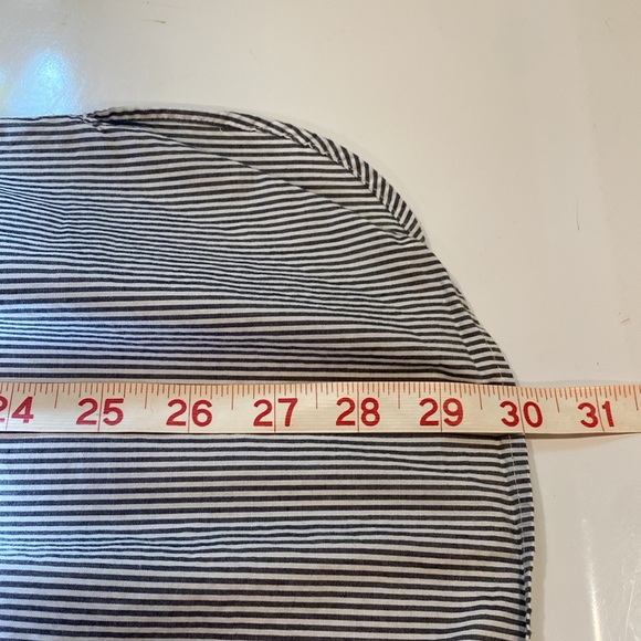 Talbots Plus Chambray Stripe Popover Tunic with 3/4 Sleeves with Lace and Ties - Picture 6 of 7